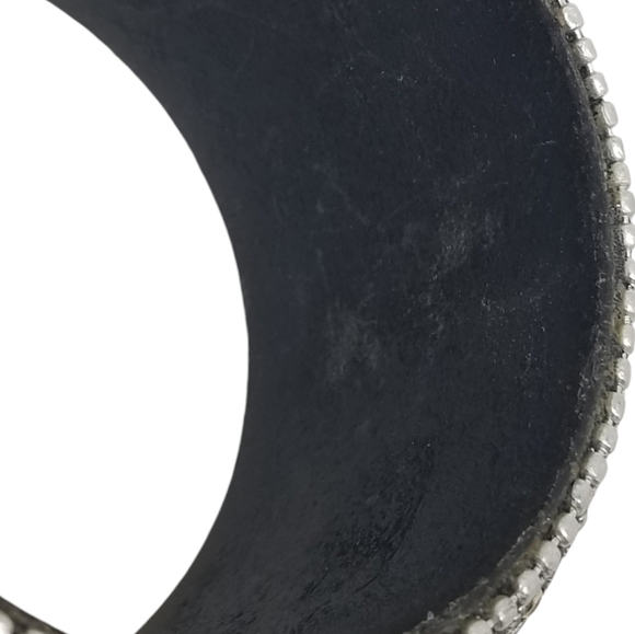 VINTAGE ORNATE INDIA BOHO MIRROR MOSAIC INLAY DOME BRACELET - Picture 5 of 5